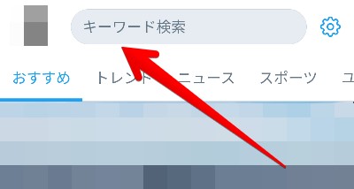 Twitterアプリの検索ボックスの画像